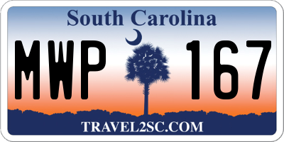 SC license plate MWP167