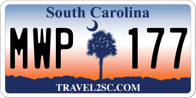 SC license plate MWP177