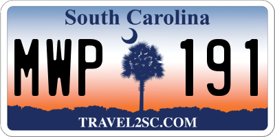 SC license plate MWP191