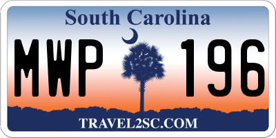SC license plate MWP196
