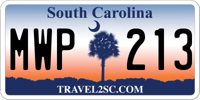 SC license plate MWP213