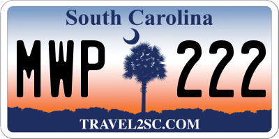 SC license plate MWP222