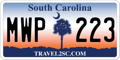 SC license plate MWP223