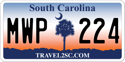 SC license plate MWP224