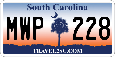 SC license plate MWP228