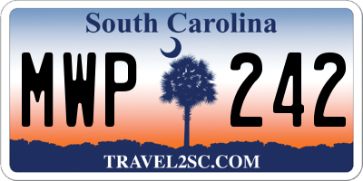 SC license plate MWP242
