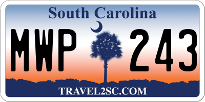 SC license plate MWP243