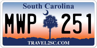 SC license plate MWP251