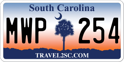 SC license plate MWP254