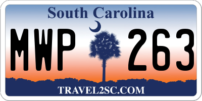 SC license plate MWP263