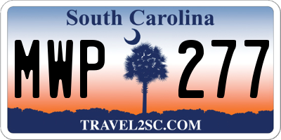 SC license plate MWP277