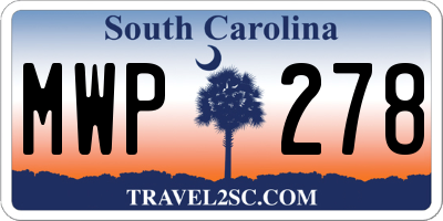 SC license plate MWP278