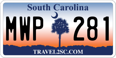SC license plate MWP281