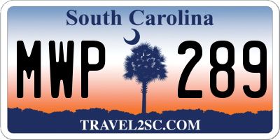 SC license plate MWP289