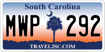 SC license plate MWP292