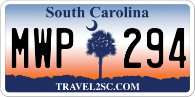 SC license plate MWP294