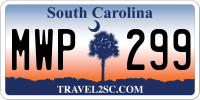 SC license plate MWP299