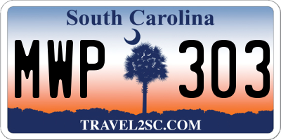 SC license plate MWP303