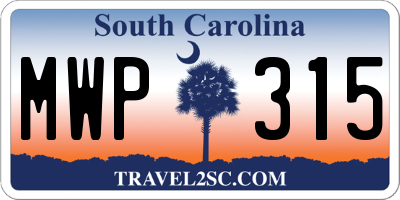 SC license plate MWP315