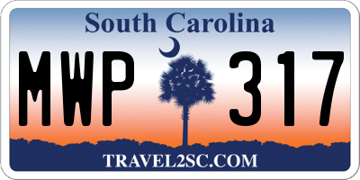 SC license plate MWP317