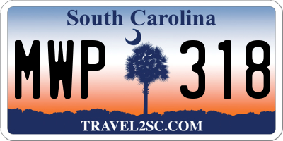 SC license plate MWP318