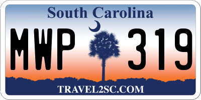 SC license plate MWP319