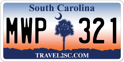 SC license plate MWP321
