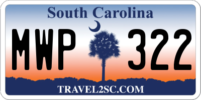 SC license plate MWP322