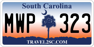 SC license plate MWP323