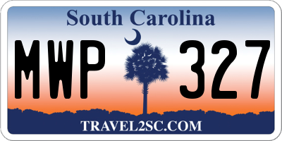 SC license plate MWP327