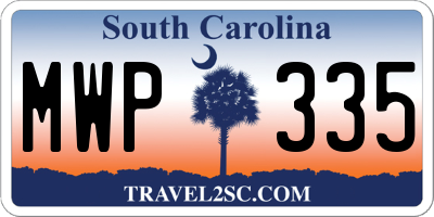 SC license plate MWP335