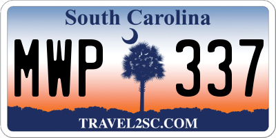 SC license plate MWP337