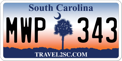 SC license plate MWP343