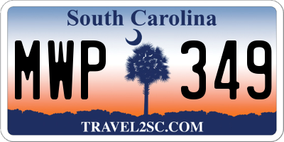 SC license plate MWP349