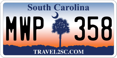 SC license plate MWP358