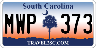 SC license plate MWP373