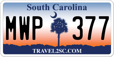 SC license plate MWP377