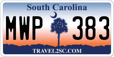SC license plate MWP383