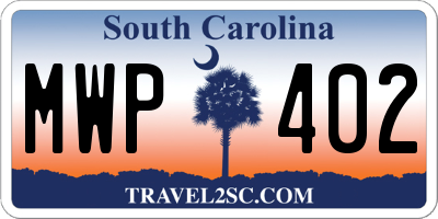 SC license plate MWP402