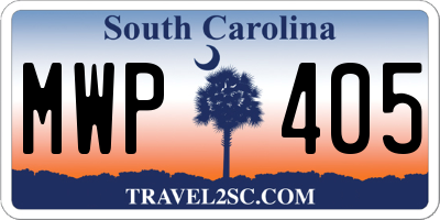 SC license plate MWP405