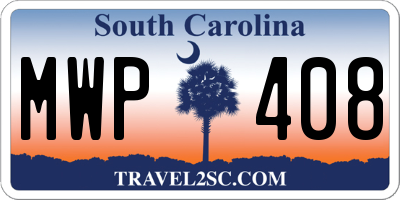 SC license plate MWP408