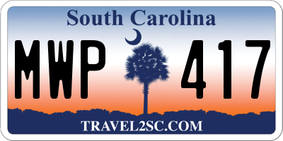 SC license plate MWP417