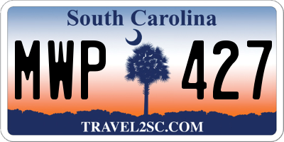 SC license plate MWP427
