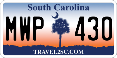 SC license plate MWP430