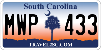 SC license plate MWP433