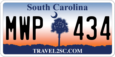 SC license plate MWP434
