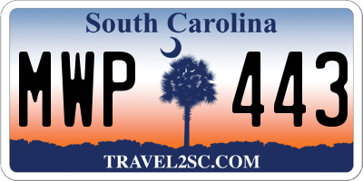 SC license plate MWP443