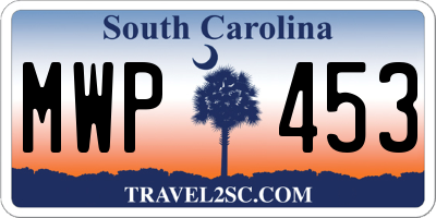 SC license plate MWP453