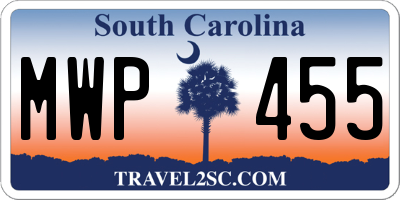 SC license plate MWP455