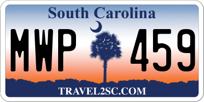 SC license plate MWP459
